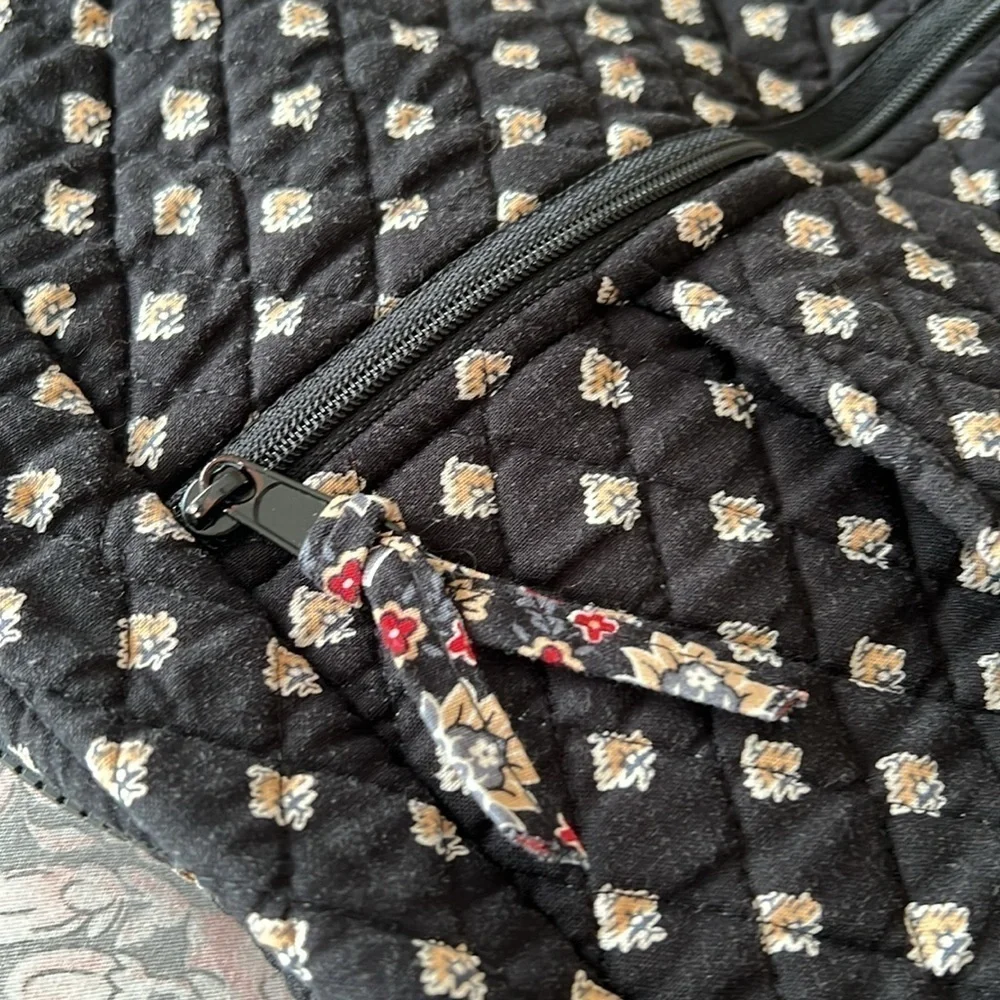 Vintage VERA BRADLEY Classic Black Travel Hanging Garment  Bag Red White Floral
